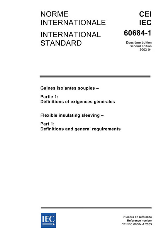 Cover IEC 60684-1:2003